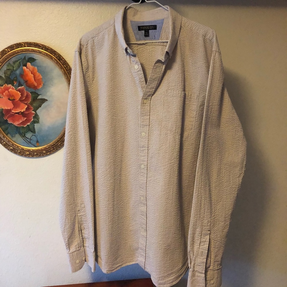 XL Tall Banana Republic tailored Slim Seer Sucker